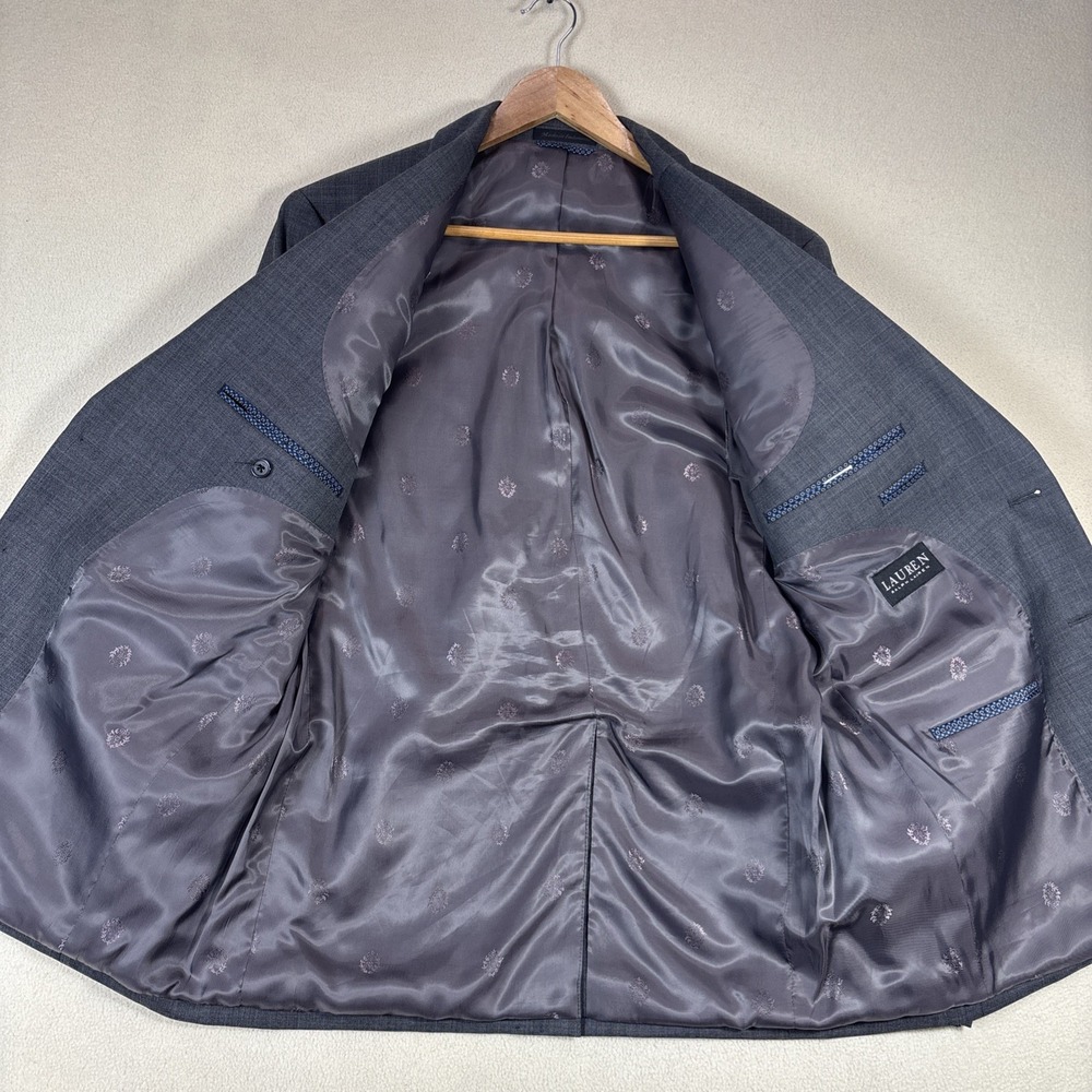 Lauren Ralph Lauren Black Label Mens 40R 2 Button Suit Jacket Coat‎ Gray Wool - Picture 2 of 8